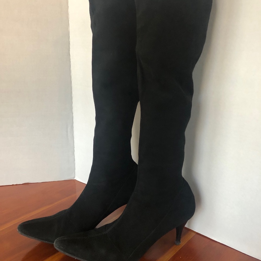 Black Suede Gucci Boots- Knee high sock style